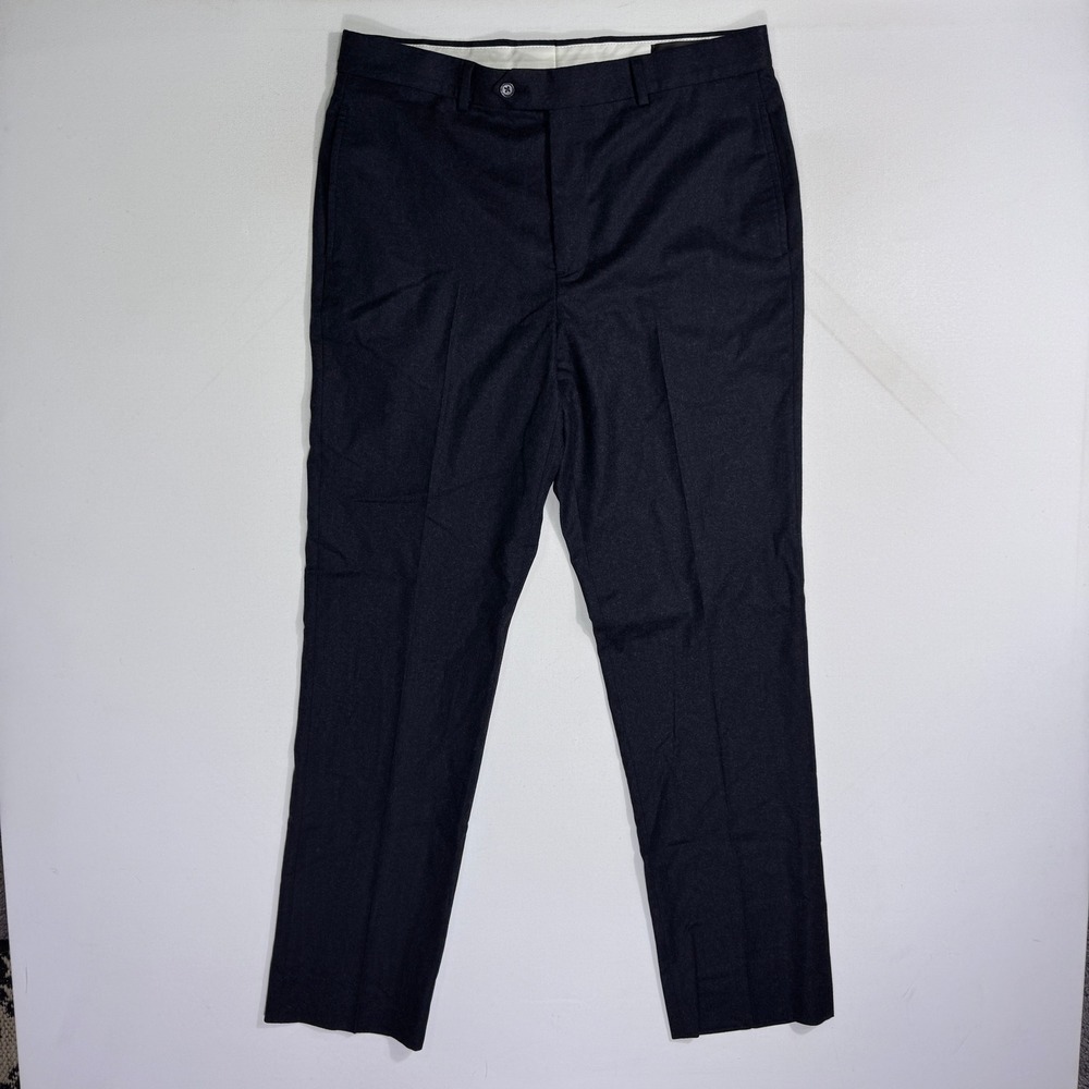 Brooks Brothers Regent Fit Vitale Flannel Wool Dress Pants Gray 35x32 (34x31)